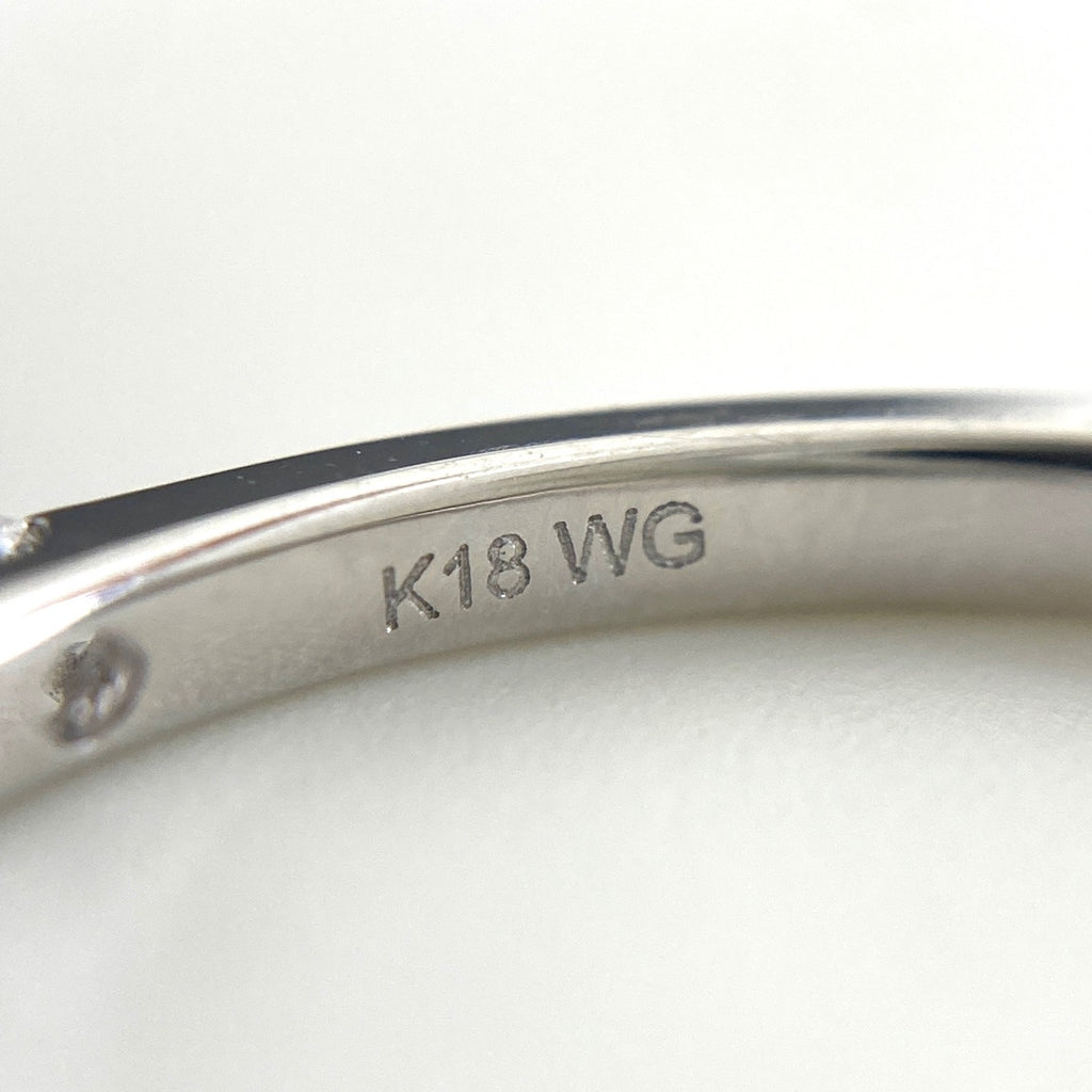 メレダイヤ デザインリング WG ホワイトゴールド 指輪 2連 リング 16.5号 K18 WG ダイヤモンド レディース 【中古】nbjwl