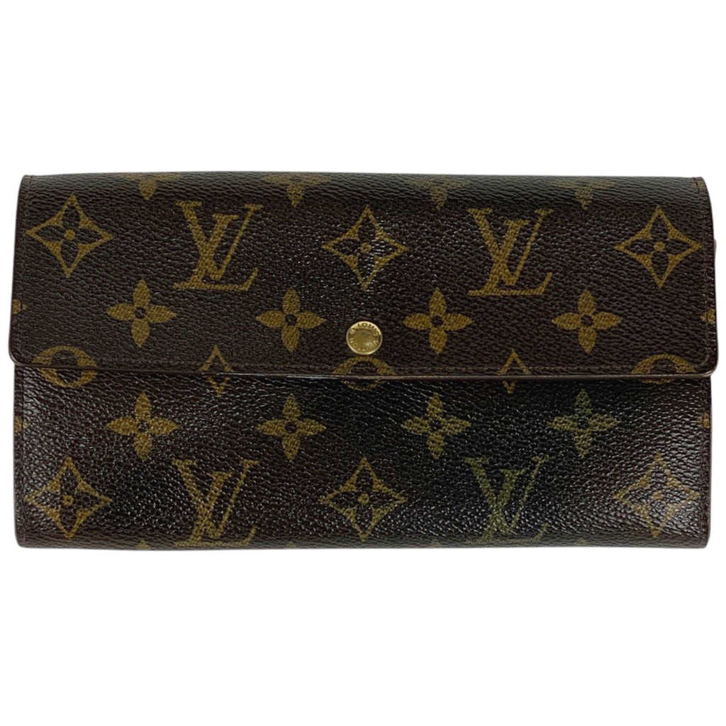 ルイ・ヴィトン ポシェット ポルト モネ クレディ 札入れ 小銭入れ 二つ折り 長財布 モノグラム ブラウン M61726 レディース 【中古】brbag
