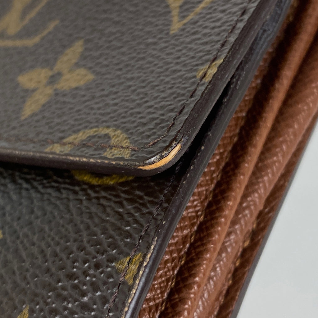 ルイ・ヴィトン ポシェット ポルト モネ クレディ 札入れ 小銭入れ 二つ折り 長財布 モノグラム ブラウン M61726 レディース 【中古】brbag