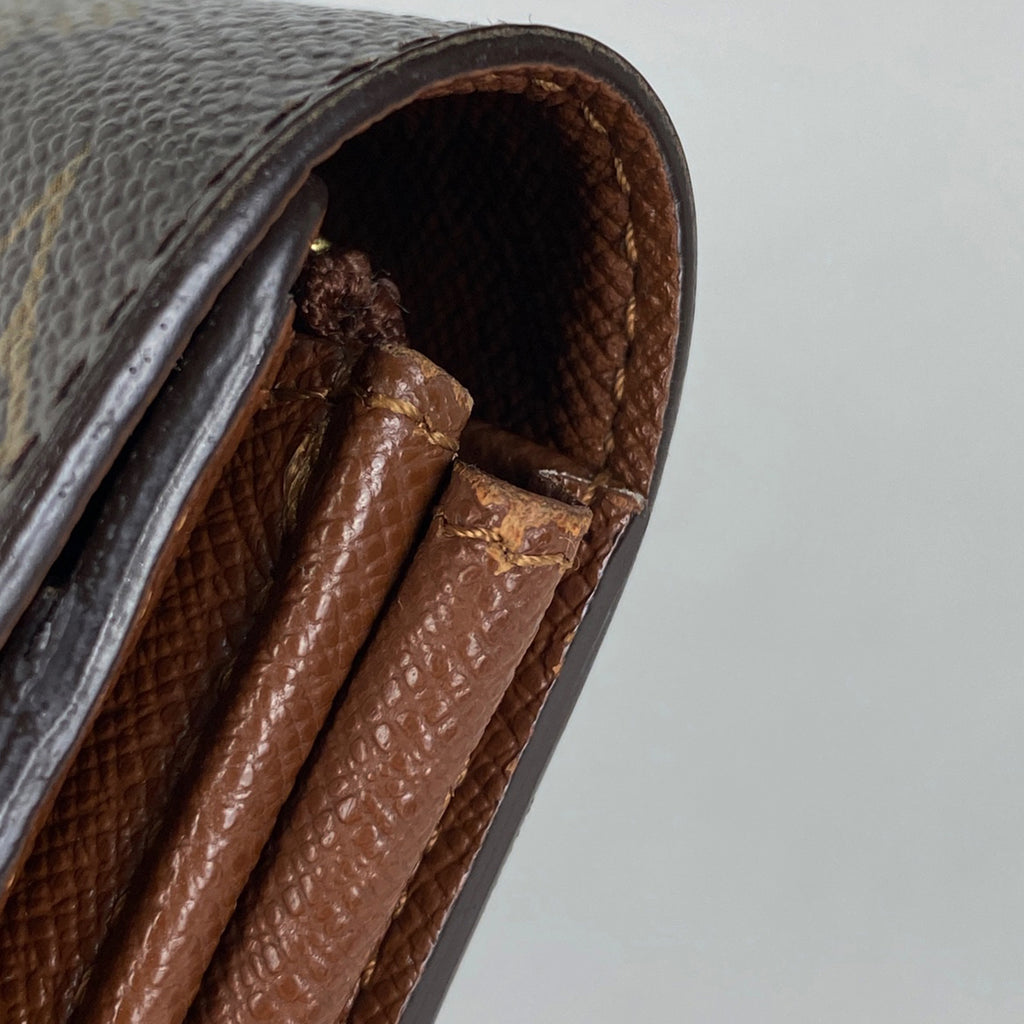 ルイ・ヴィトン ポシェット ポルト モネ クレディ 札入れ 小銭入れ 二つ折り 長財布 モノグラム ブラウン M61726 レディース 【中古】brbag