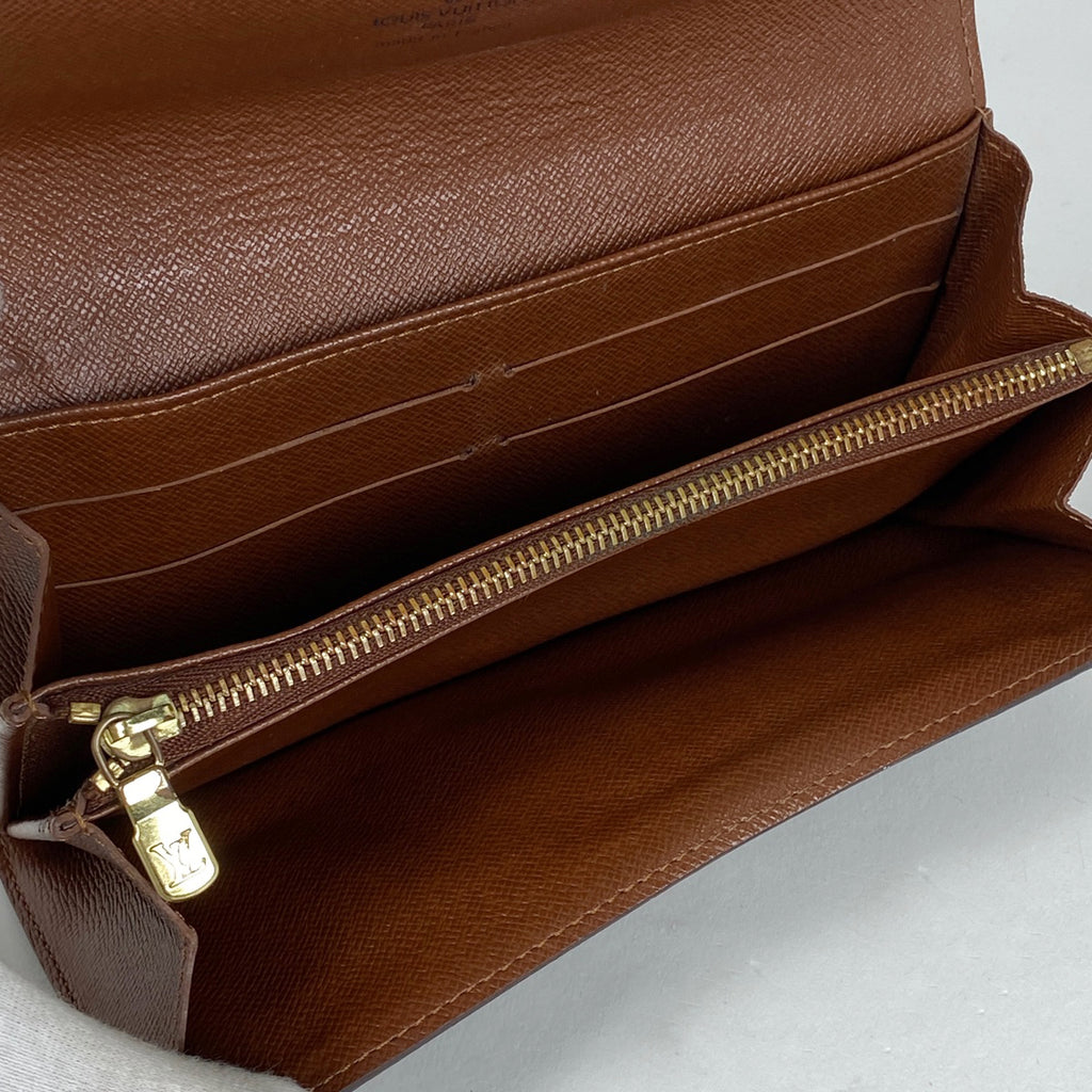 ルイ・ヴィトン ポシェット ポルト モネ クレディ 札入れ 小銭入れ 二つ折り 長財布 モノグラム ブラウン M61726 レディース 【中古】brbag