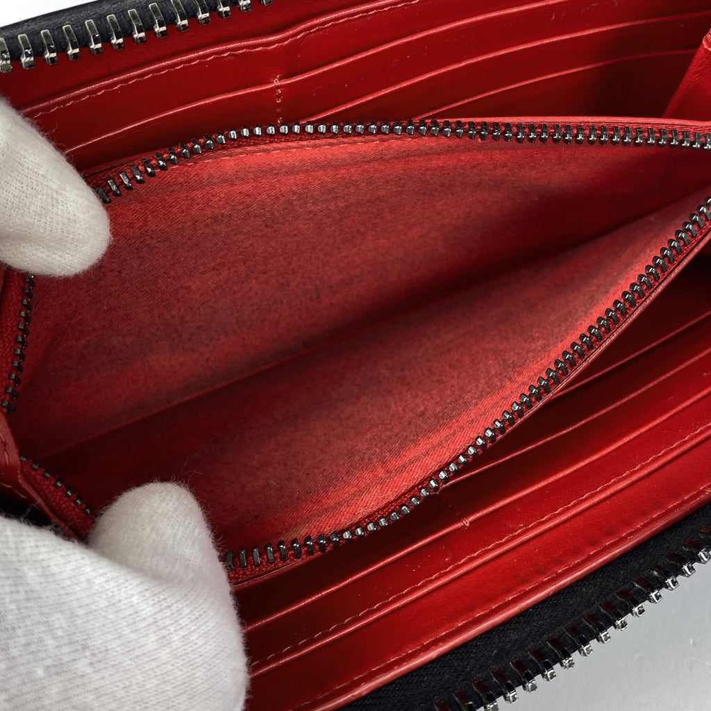 クリスチャンルブタン パネトーネ ラウンドファスナー 長財布 スタッズ 長財布 レザー ブラック レディース 【中古】brbag