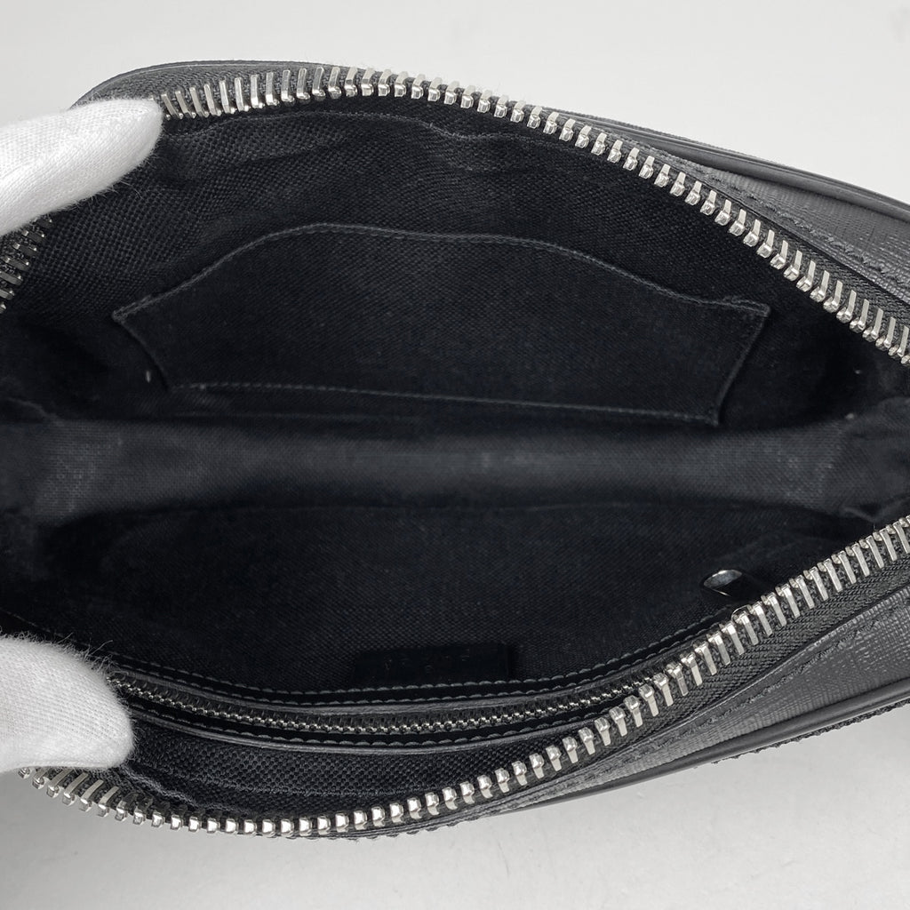 グッチ GG柄 ウエストバッグ ベルトバッグ シェリーライン ウェブ ボディバッグ GGスプリーム ブラック 474293 メンズ 【中古】brbag