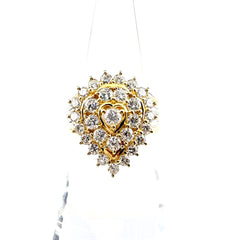 メレダイヤ デザインリング YG イエローゴールド プラチナ 指輪 リング 13号 K18 Pt900 ダイヤモンド レディース 【中古】nbjwl