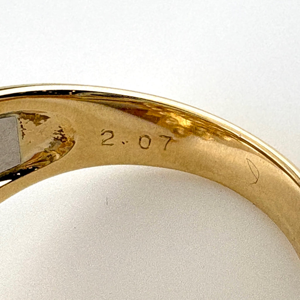 メレダイヤ デザインリング YG イエローゴールド プラチナ 指輪 リング 13号 K18 Pt900 ダイヤモンド レディース 【中古】nbjwl