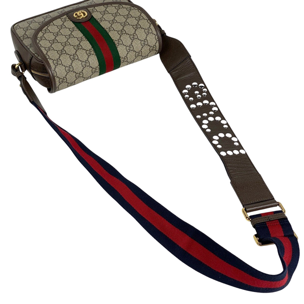 グッチ オフィディア スモール ショルダーバッグ シェリーライン ウェブ ダブルG ショルダーバッグ GGスプリーム ベージュ ブラウン 722117 レディース 【中古】brbag