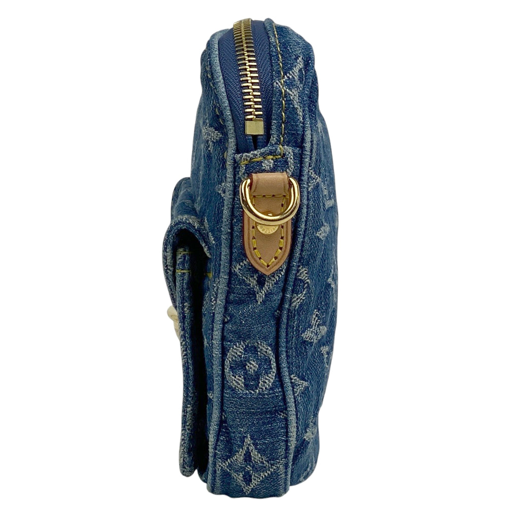 ルイ・ヴィトン ポシェット フェアファックス 斜め掛け ショルダーバッグ モノグラムデニム ブルー M82948 レディース 【中古】brbag