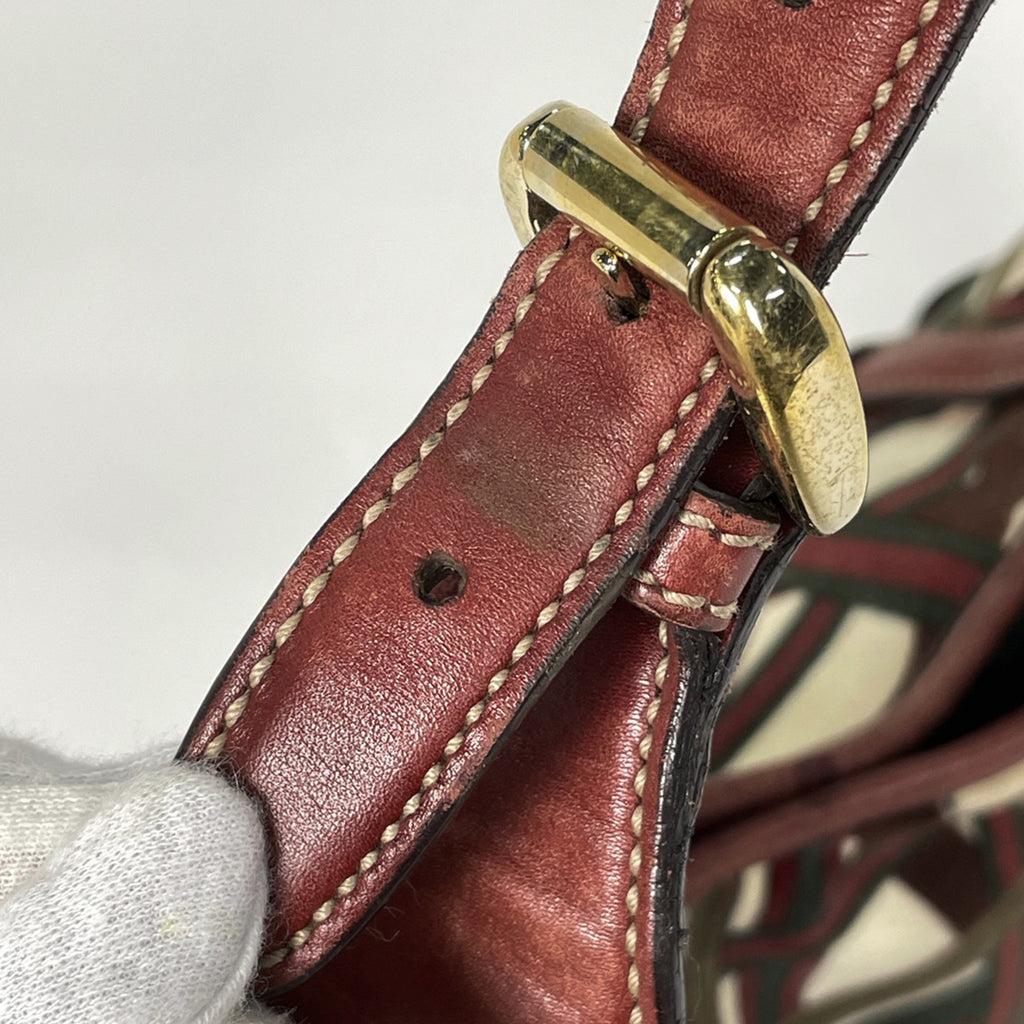 グッチ ホースビット ショルダーバッグ ワンショルダー 85周年 ショルダーバッグ ベロア レッド グリーン 163804 レディース 【中古】brbag