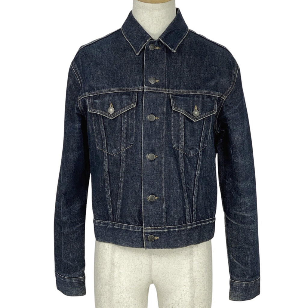 グッチ ロゴボタン デニム ジャケット Gジャン シェリーライン ウェブ アウター デニムジャケット 綿 ブルー メンズ 【中古】brapp