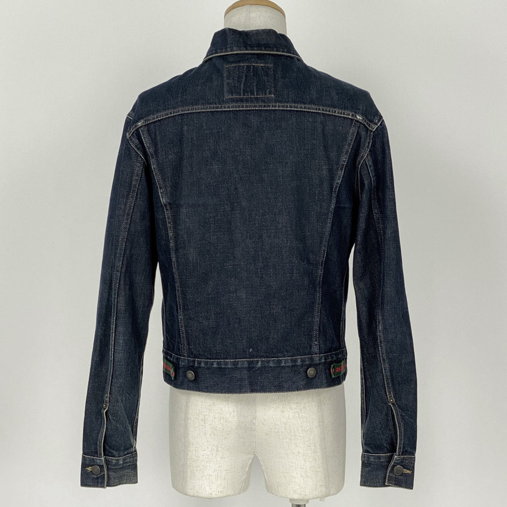 グッチ ロゴボタン デニム ジャケット Gジャン シェリーライン ウェブ アウター デニムジャケット 綿 ブルー メンズ 【中古】brapp