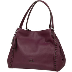 コーチ ロゴ ハンドバッグ フリンジ スタッズ ハンドバッグ レザー パープル レディース 【中古】brbag