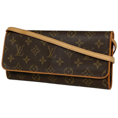 ルイ・ヴィトン ポシェットツイン GM クラッチバッグ 2WAY ショルダーバッグ モノグラム ブラウン M51852 レディース 【中古】brbag