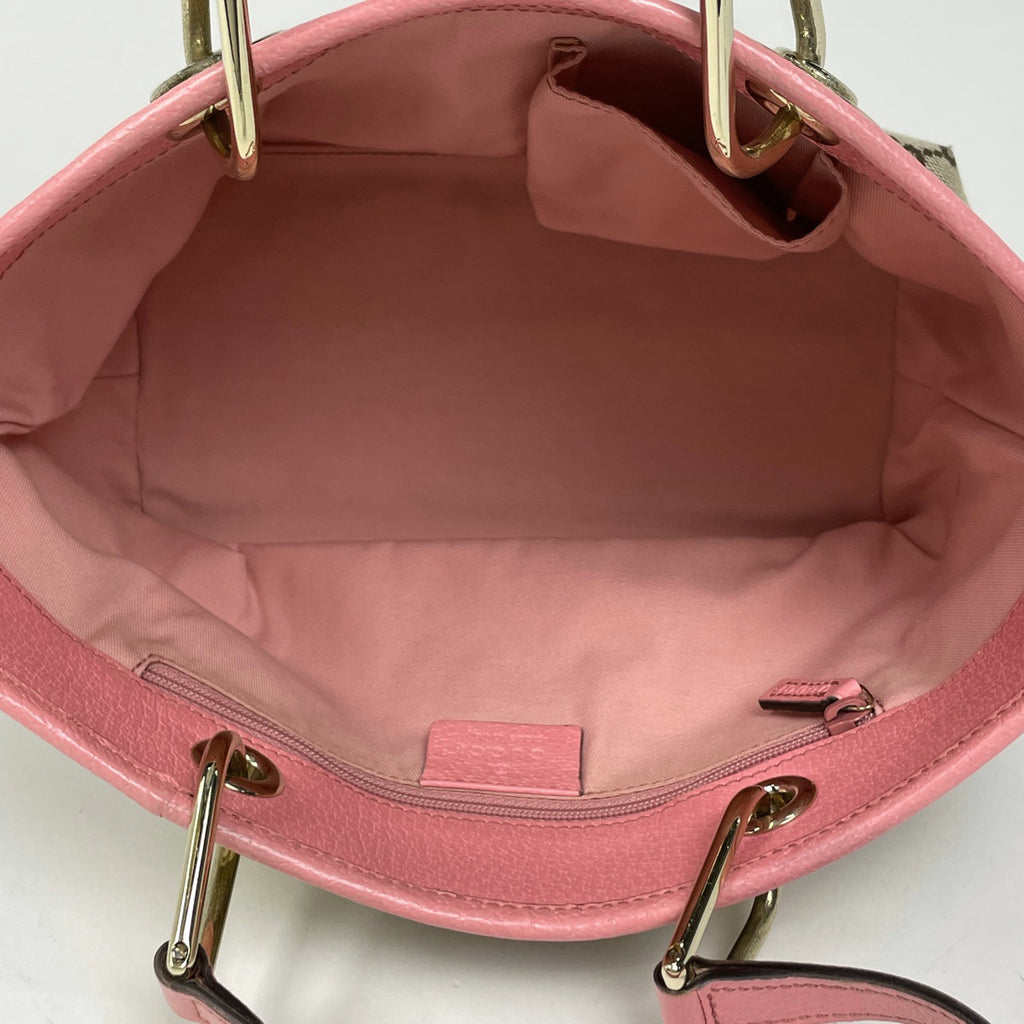 グッチ GG柄 ハンドバッグ ハンドバッグ GGキャンバス ベージュ ピンク レディース 【中古】brbag