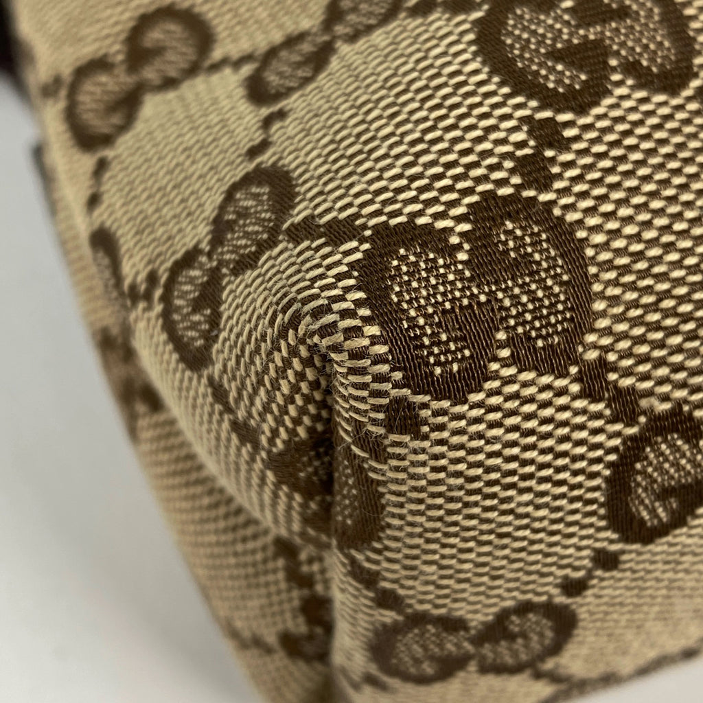 グッチ GG柄 ウエストバッグ ヒップバッグ ボディバッグ GGキャンバス ベージュ ブラウン レディース 【中古】brbag