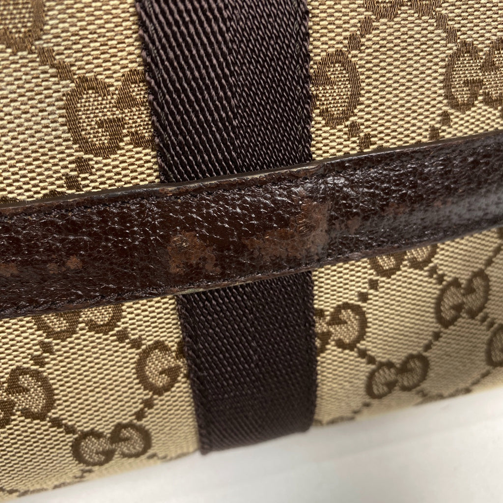 グッチ GG柄 ウエストバッグ ヒップバッグ ボディバッグ GGキャンバス ベージュ ブラウン レディース 【中古】brbag