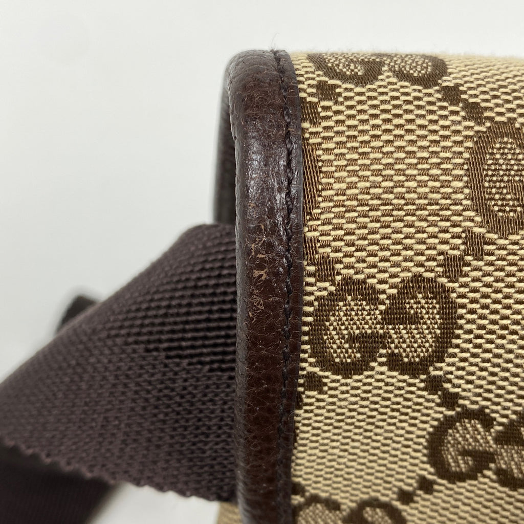 グッチ GG柄 ウエストバッグ ヒップバッグ ボディバッグ GGキャンバス ベージュ ブラウン レディース 【中古】brbag