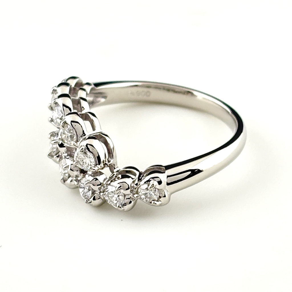 メレダイヤ デザインリング プラチナ 指輪 リング 10.5号 Pt900 ダイヤモンド レディース ノンブランドジュエリー 【中古】nbjwl