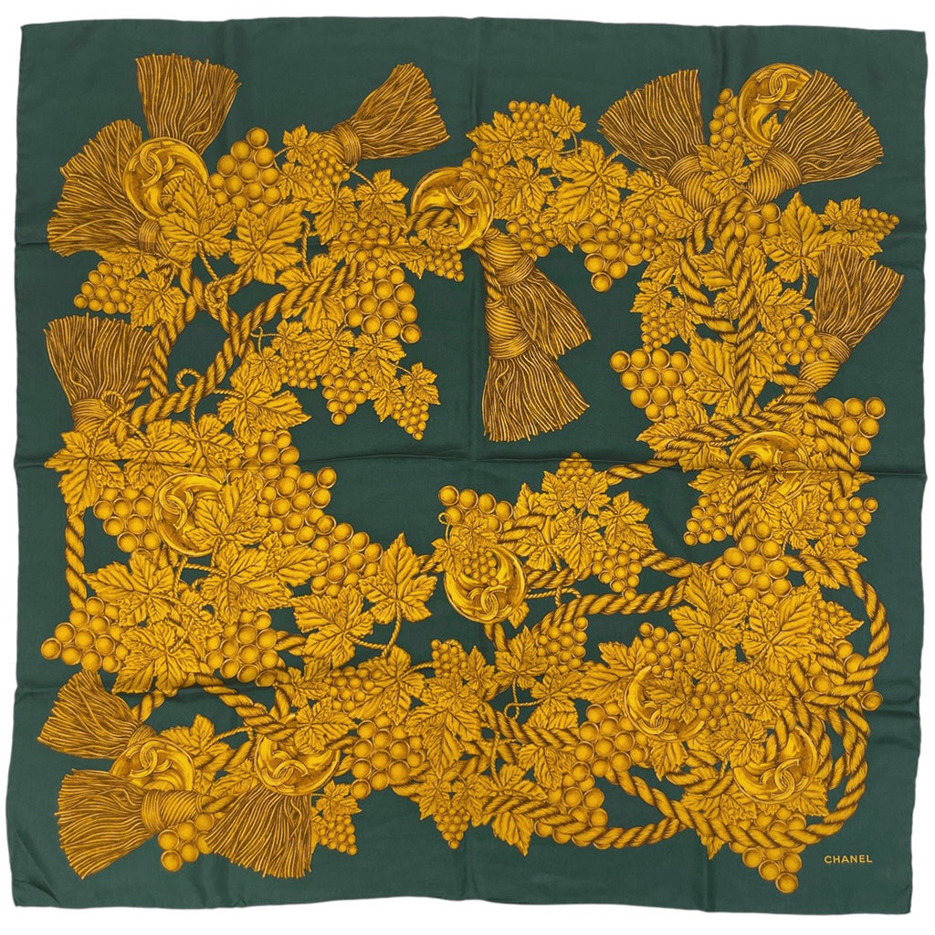 エルメス ココマーク スカーフ ロゴ スカーフ シルク グリーン イエロー レディース 【中古】brbag