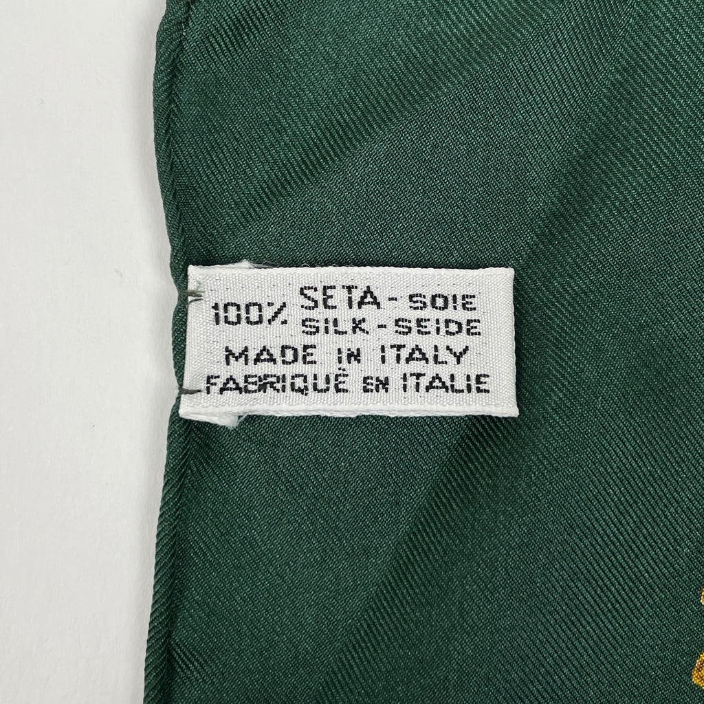 エルメス ココマーク スカーフ ロゴ スカーフ シルク グリーン イエロー レディース 【中古】brbag