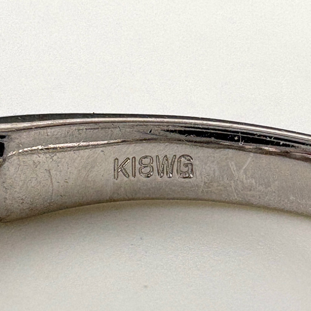 ハートモチーフ デザインリング WG ホワイトゴールド 指輪 メレダイヤ スイング リング 11号 K18 WG ダイヤモンド レディース 【中古】nbjwl