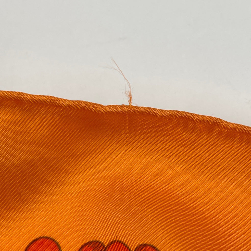 エルメス カレ90 Les merises さくらんぼ スカーフ シルク グリーン マルチカラー レディース 【中古】brbag