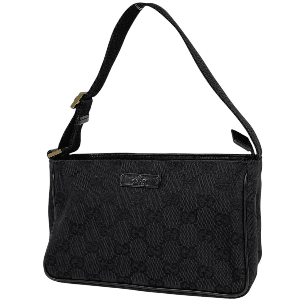 グッチ GG柄 ハンドバッグ アクセサリーポーチ ハンドバッグ GGキャンバス ブラック レディース 【中古】brbag