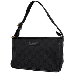グッチ GG柄 ハンドバッグ アクセサリーポーチ ハンドバッグ GGキャンバス ブラック レディース 【中古】brbag