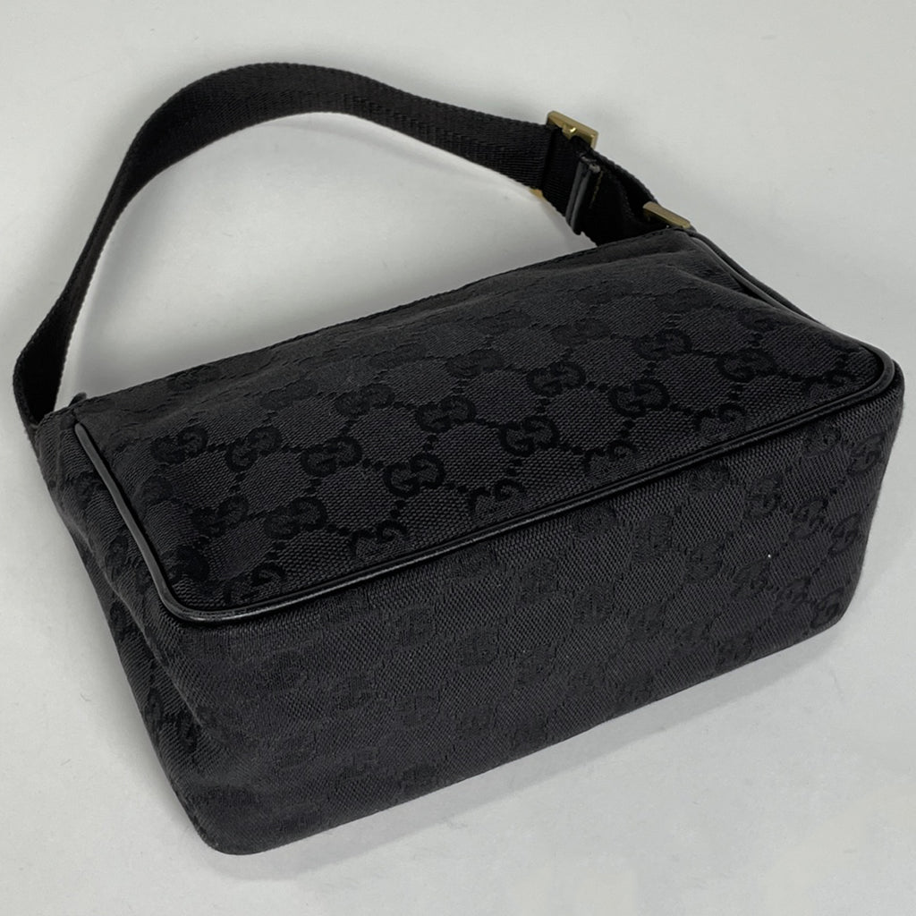 グッチ GG柄 ハンドバッグ アクセサリーポーチ ハンドバッグ GGキャンバス ブラック レディース 【中古】brbag
