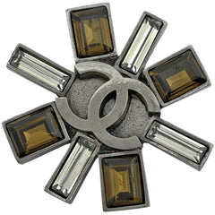 シャネル ココマーク ブローチ カラーストーン ブローチ シルバーメッキ シルバー レディース ブランド品（アクセサリー） 【中古】bracc