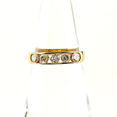 メレダイヤ デザインリング YG イエローゴールド 指輪 リング 11号 K18 ダイヤモンド レディース ノンブランドジュエリー 【中古】nbjwl