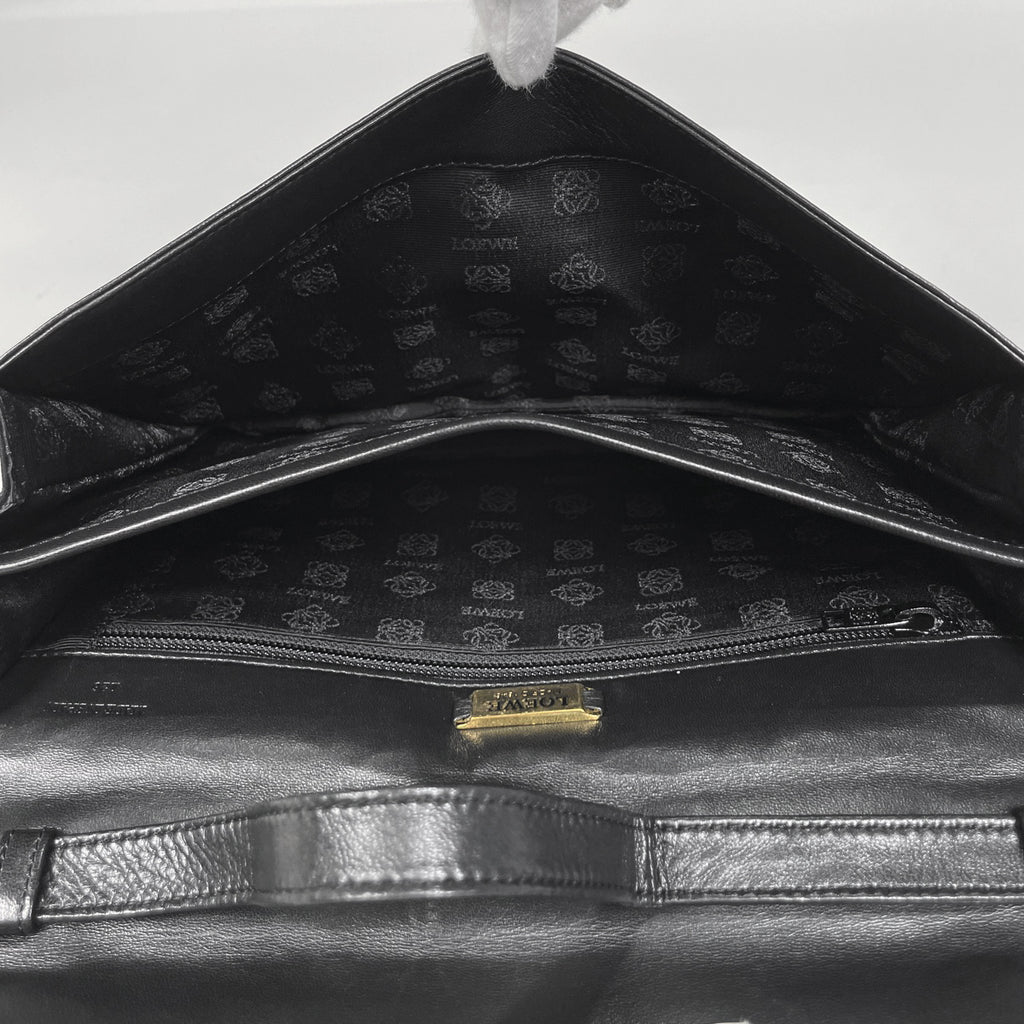 ロエベ アナグラム ショルダーバッグ クラッチバッグ ショルダーバッグ レザー ブラック レディース 【中古】brbag