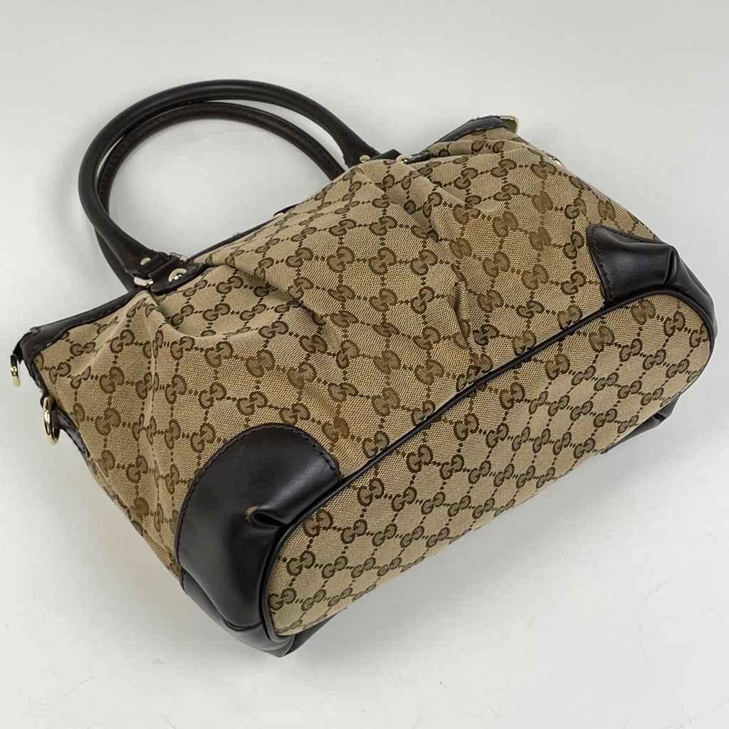 グッチ GG柄 スーキー ハンドバッグ インターロッキングG ハンドバッグ GGキャンバス ベージュ ブラウン 247902 レディース 【中古】brbag