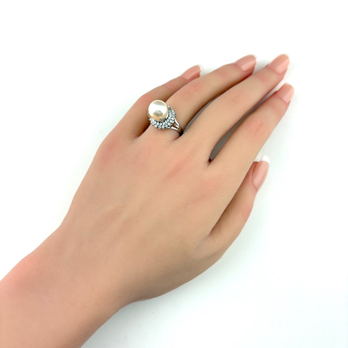 パール デザインリング 13号 Pt900 パール デザインリング プラチナ