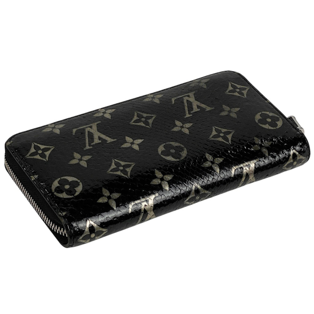 ルイ・ヴィトン ジッピー ウォレット ラウンドファスナー モノグラム エキゾチック 長財布 パイソン ノワール(ブラック) N96955 レディース 【中古】brbag