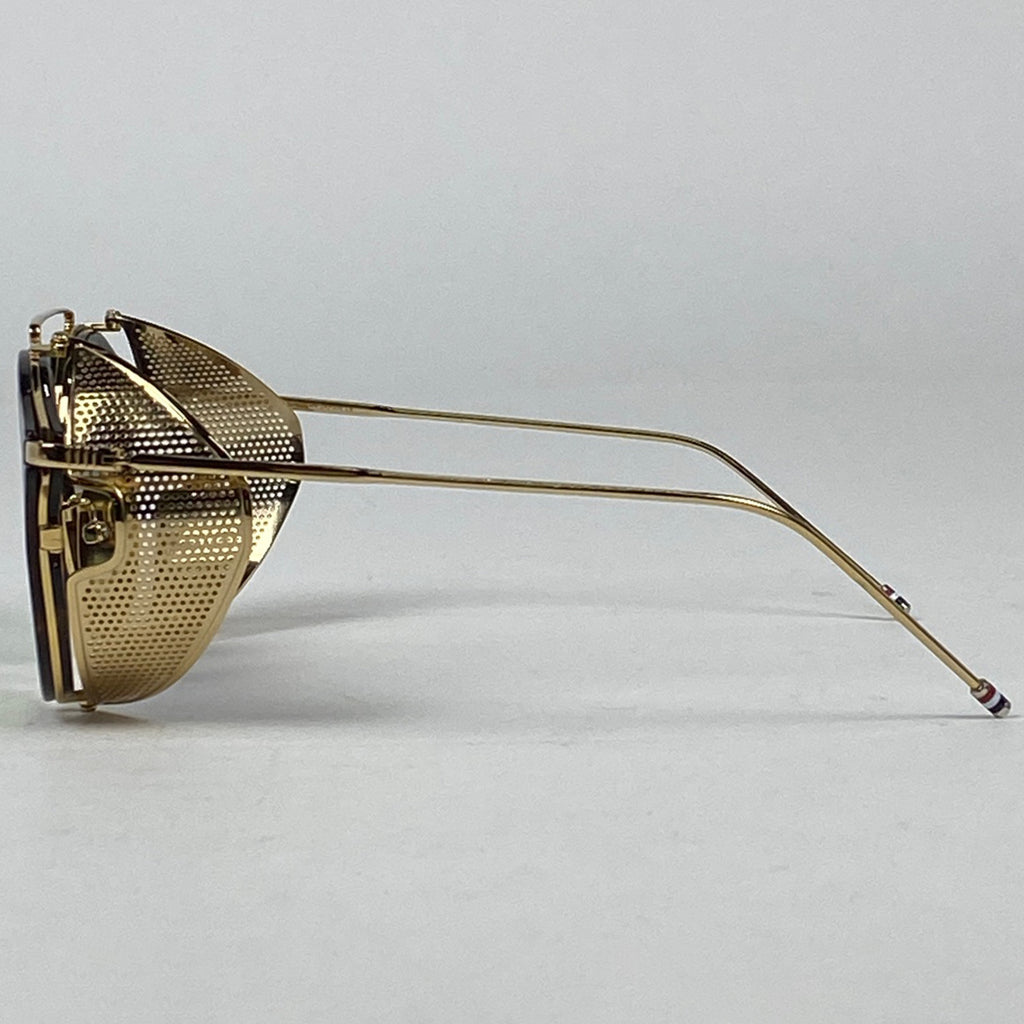 トムブラウン ロゴ サングラス アイウェア デミ柄 オーロラ サングラス プラスチック メタル ブラウン ゴールド TB-804 レディース 【中古】brbag