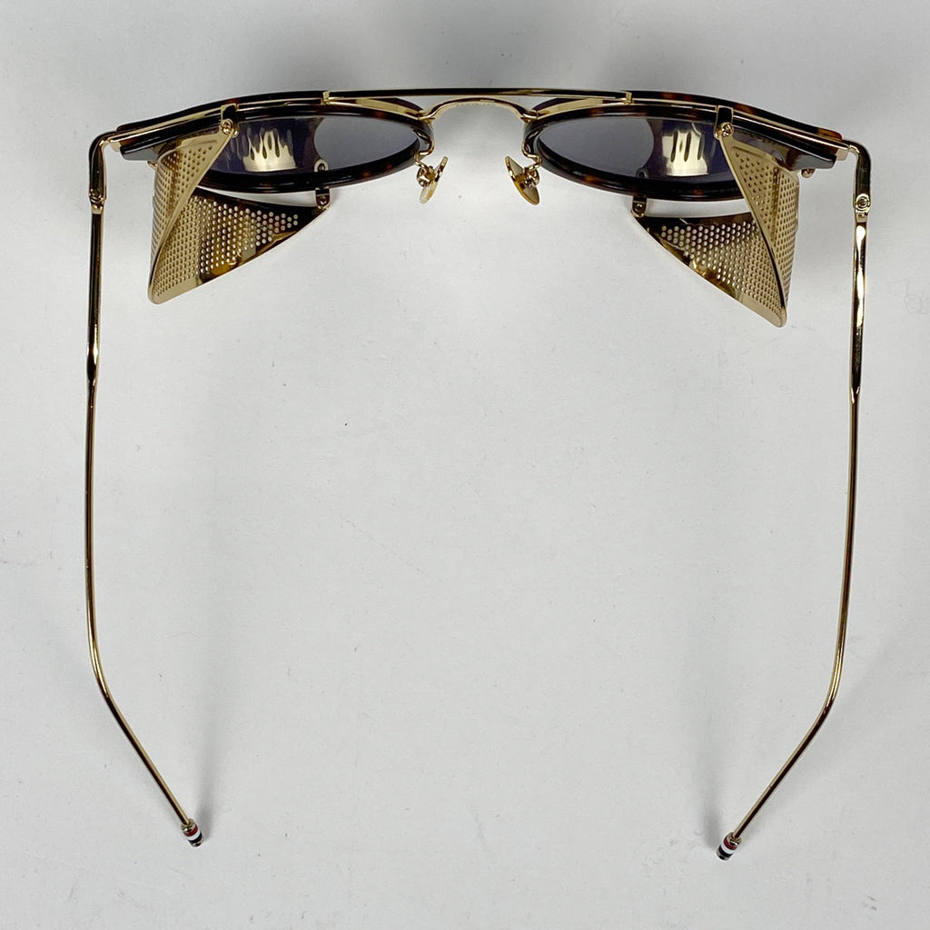 トムブラウン ロゴ サングラス アイウェア デミ柄 オーロラ サングラス プラスチック メタル ブラウン ゴールド TB-804 レディース 【中古】brbag