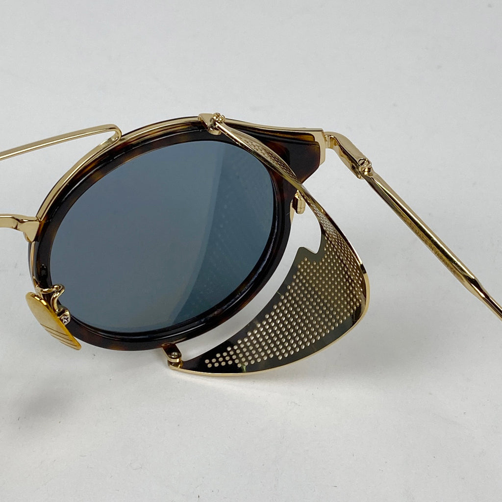 トムブラウン ロゴ サングラス アイウェア デミ柄 オーロラ サングラス プラスチック メタル ブラウン ゴールド TB-804 レディース 【中古】brbag