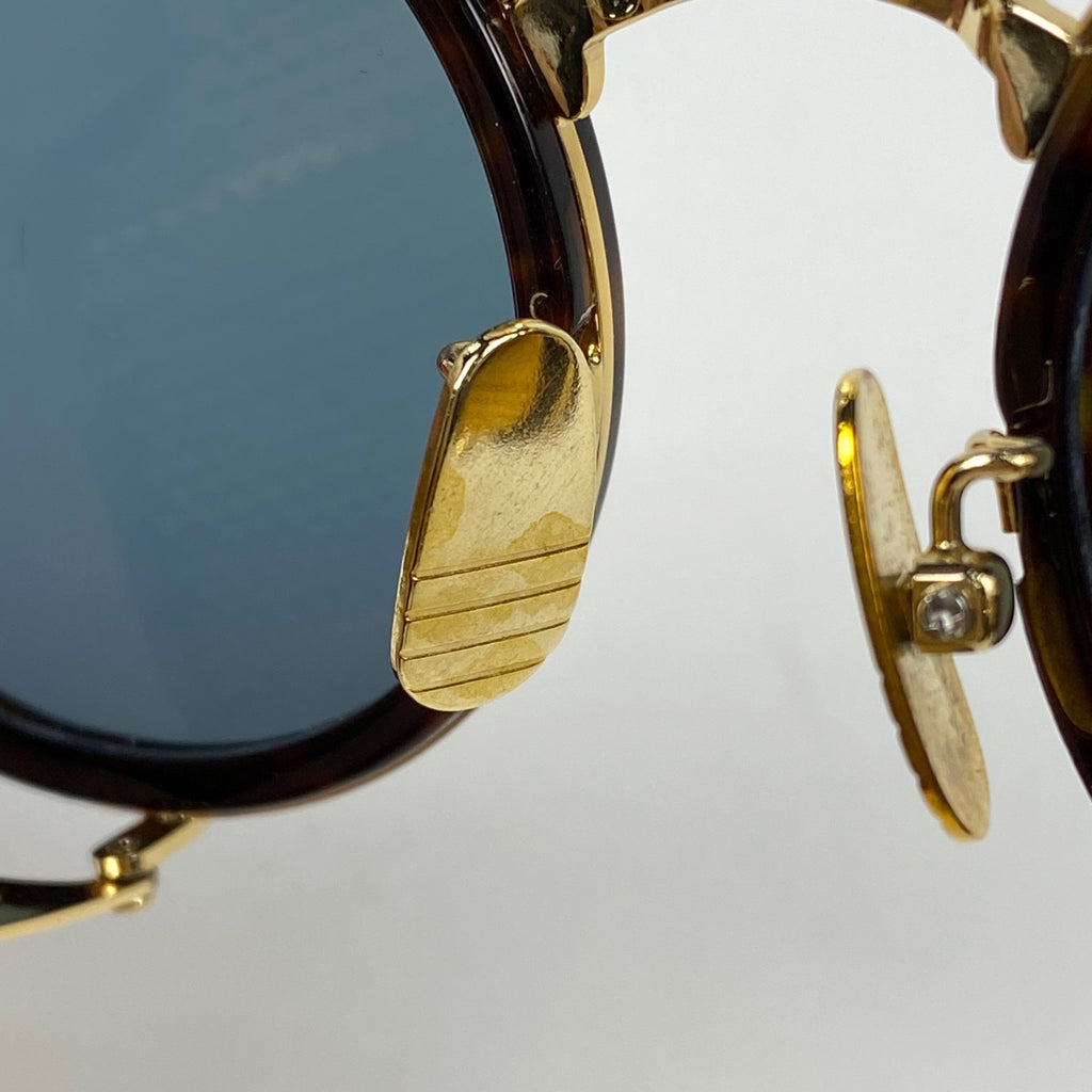 トムブラウン ロゴ サングラス アイウェア デミ柄 オーロラ サングラス プラスチック メタル ブラウン ゴールド TB-804 レディース 【中古】brbag