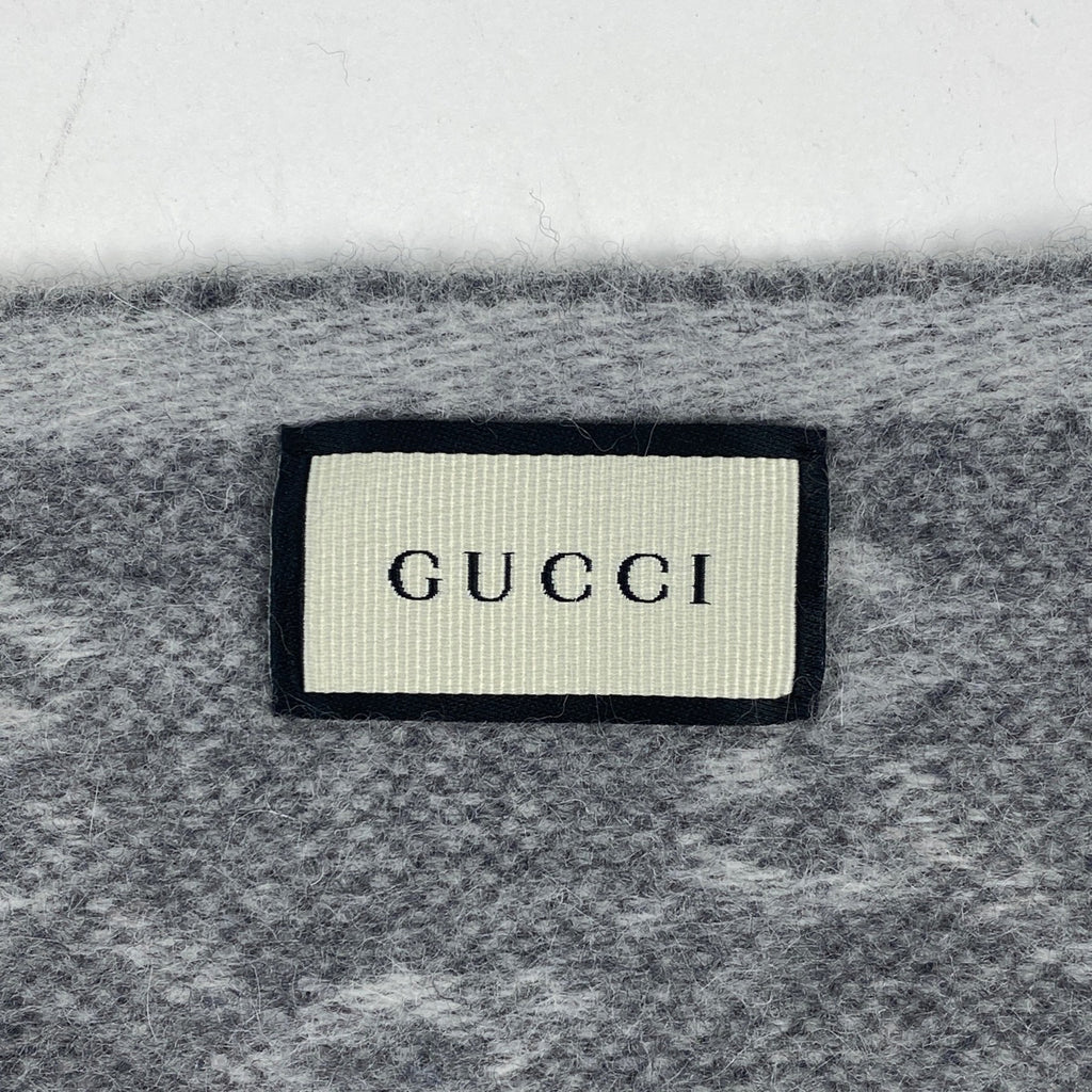 グッチ GG柄 マフラー シェリーライン ウェブ 08.338.986 マフラー 毛 アンゴラ グレー レッド ネイビー レディース 【中古】brbag