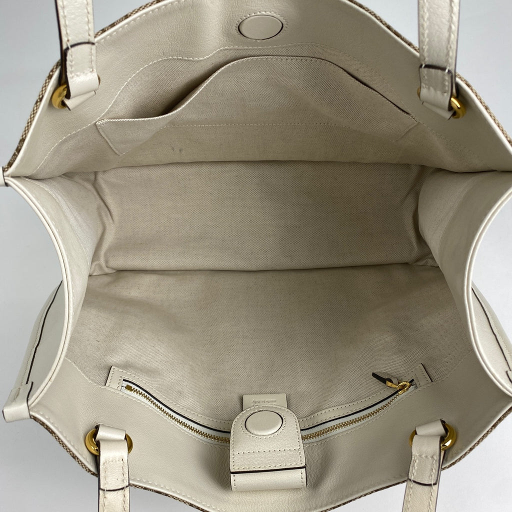 グッチ ホースビット トートバッグ ショルダーバッグ トートバッグ GGキャンバス ベージュ ホワイト 623694 レディース 【中古】brbag