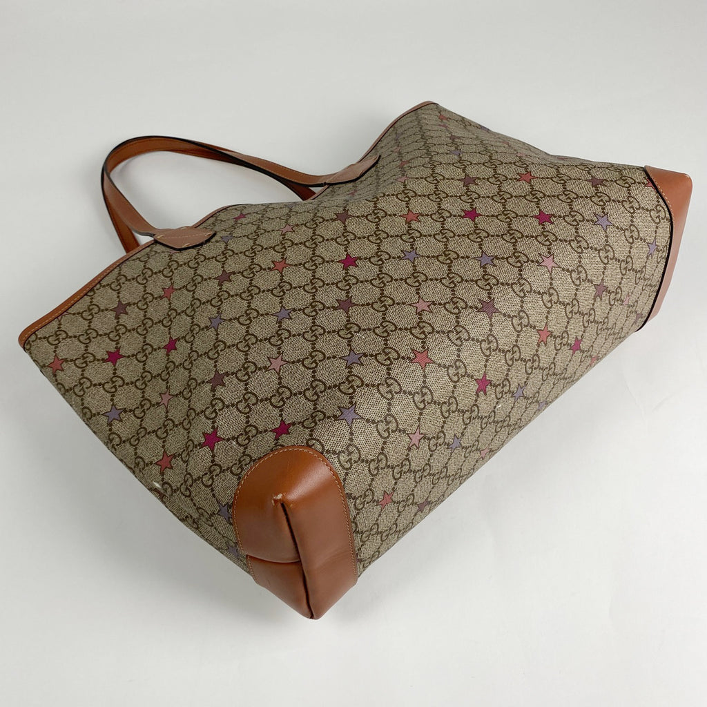 グッチ GG柄 トートバッグ スター GGスプリーム ショルダーバッグ トートバッグ コーティングキャンバス ベージュ マルチカラー 309498 レディース 【中古】brbag