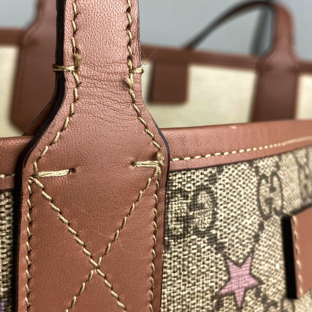 グッチ GG柄 トートバッグ スター GGスプリーム ショルダーバッグ トートバッグ コーティングキャンバス ベージュ マルチカラー 309498 レディース 【中古】brbag