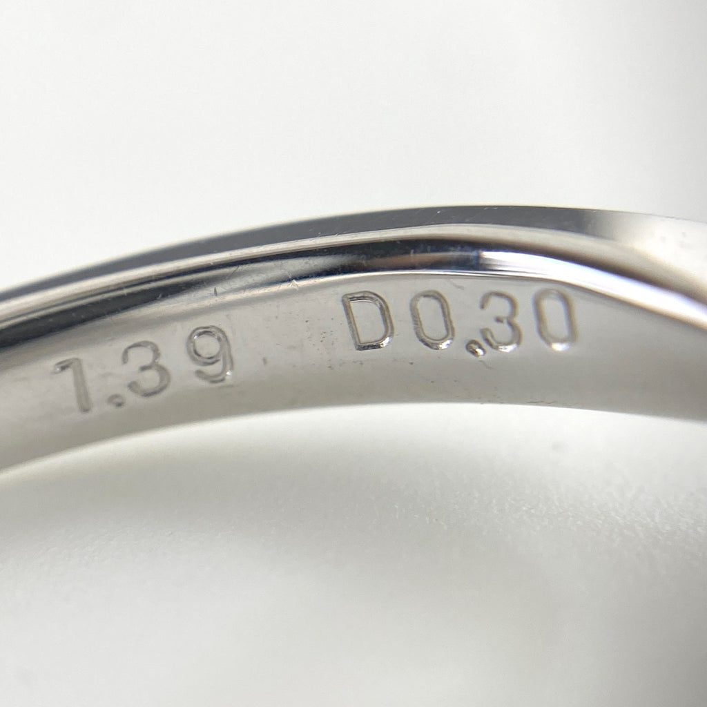 クリソベリルキャッツアイ デザインリング WG ホワイトゴールド 指輪 メレダイヤ リング 14号 K18 WG レディース 【中古】nbjwl