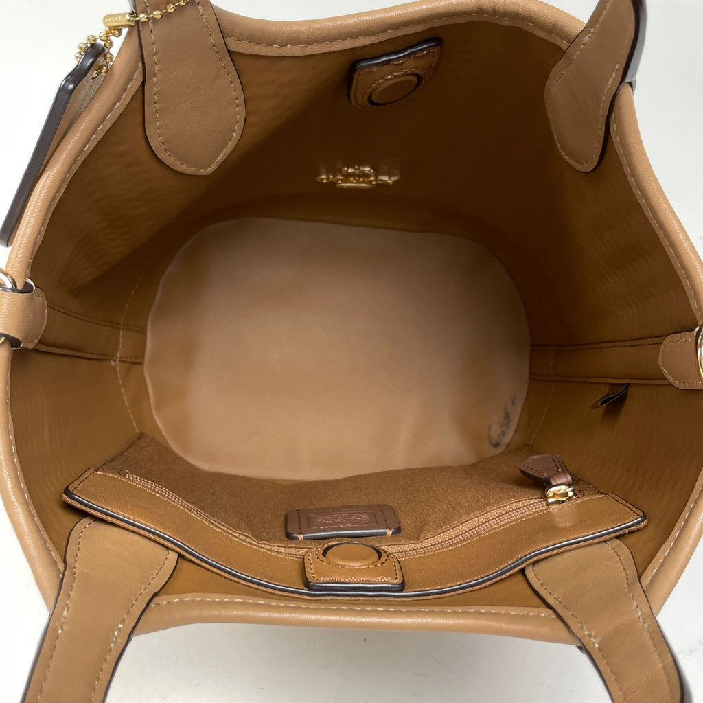 コーチ ロゴ ハンドバッグ 2WAY ショルダーバッグ バケット ハンドバッグ ストロー ベージュ レディース 【中古】brbag