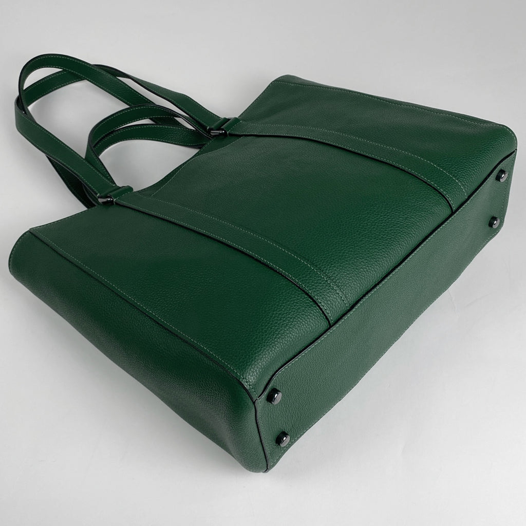 コーチ ロゴ トートバッグ ショルダーバッグ 肩掛け ハンドバッグ トートバッグ レザー グリーン C8157 レディース 【中古】brbag