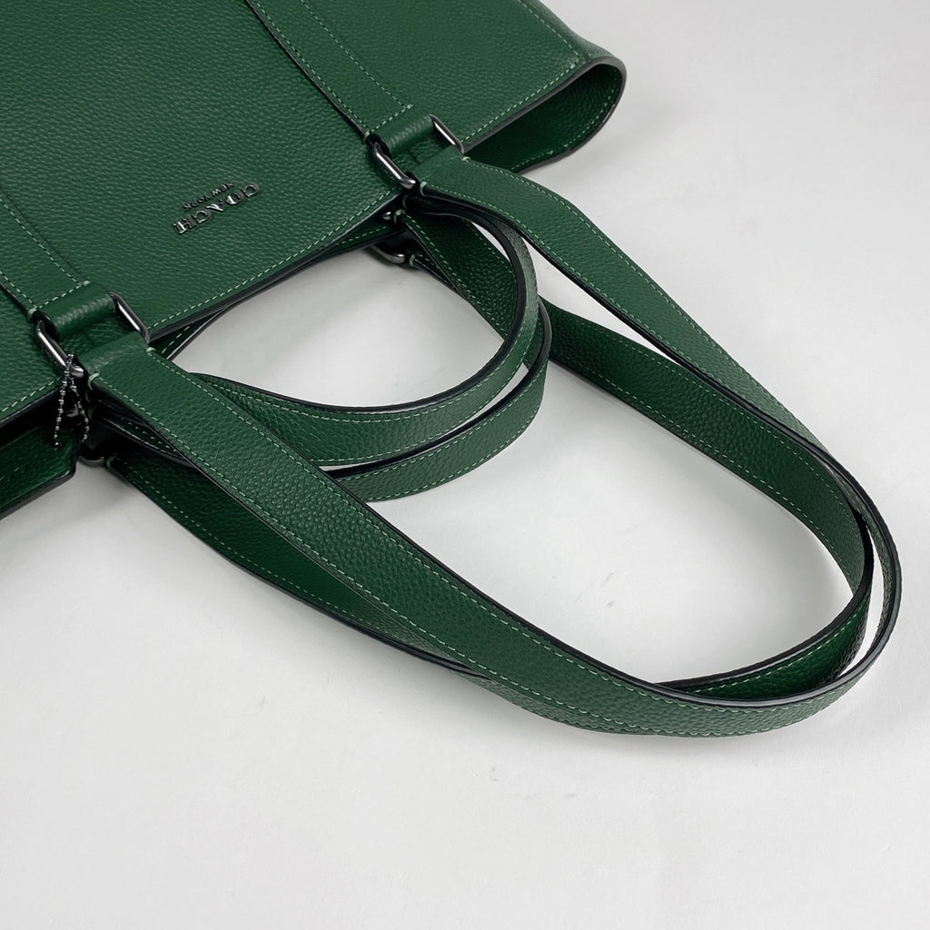 コーチ ロゴ トートバッグ ショルダーバッグ 肩掛け ハンドバッグ トートバッグ レザー グリーン C8157 レディース 【中古】brbag