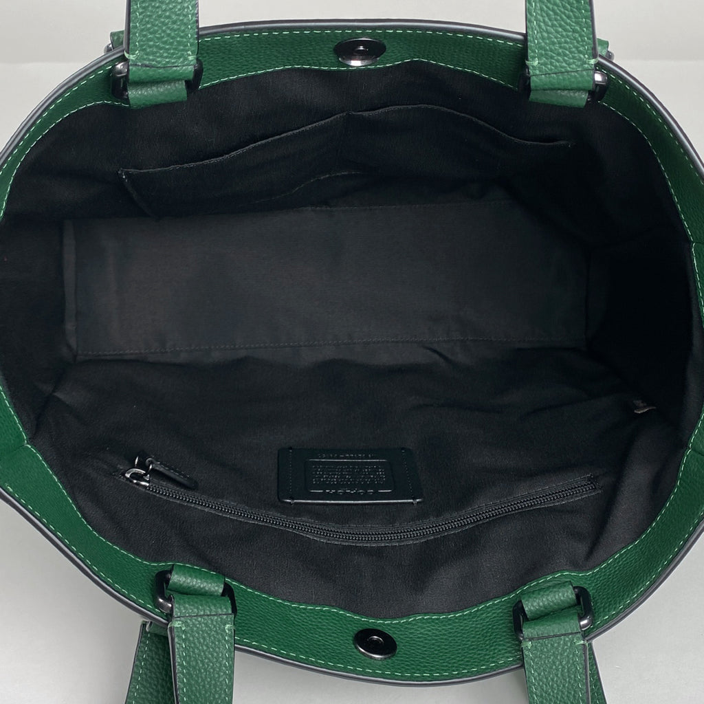 コーチ ロゴ トートバッグ ショルダーバッグ 肩掛け ハンドバッグ トートバッグ レザー グリーン C8157 レディース 【中古】brbag