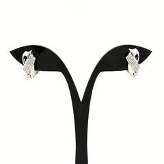 メレダイヤ デザインイヤリング WG ホワイトゴールド イヤリング K18 WG ダイヤモンド レディース ノンブランドジュエリー 【中古】nbjwl