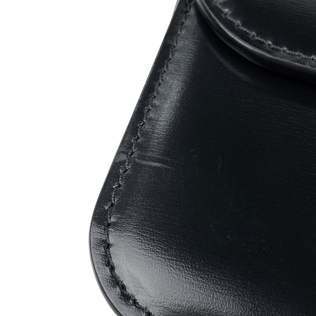 セリーヌ ティーン トリオンフ バッグ ロゴ ショルダーバッグ レザー ブラック レディース 【中古】brbag