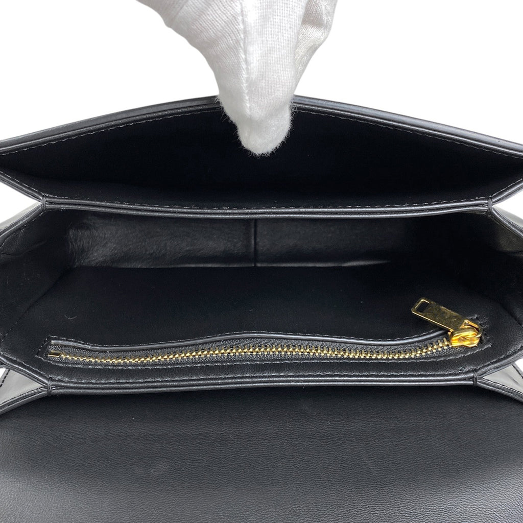 セリーヌ ティーン トリオンフ バッグ ロゴ ショルダーバッグ レザー ブラック レディース 【中古】brbag